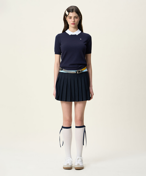 FORDI PK Pleated Skirt - Navy