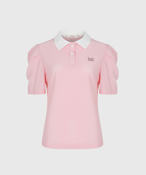KANDINI Polo Shirts With Puff Sleeve / Short (Summer Ver.) - Pink