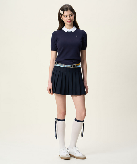 FORDI Ribbon Knee Socks - Navy
