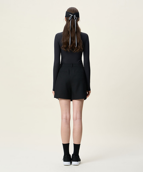 FORDI Ribbon Pleated Shorts - Black