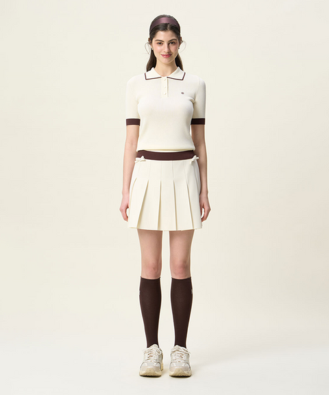 FORDI Ribbon Pleated Shorts - Cream