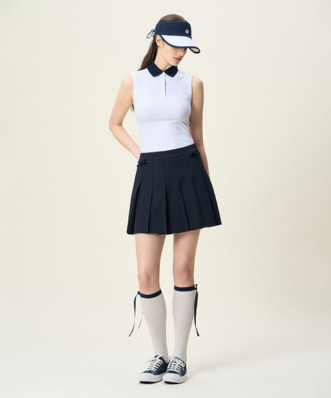 FORDI Ribbon Pleated Shorts - Navy