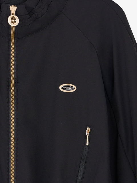 GFJ Golf Women's Ribbon Windbreaker - Black