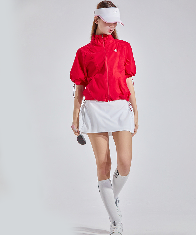 CHUCUCHU String Neck Zip-up Jumper - 2 Colors