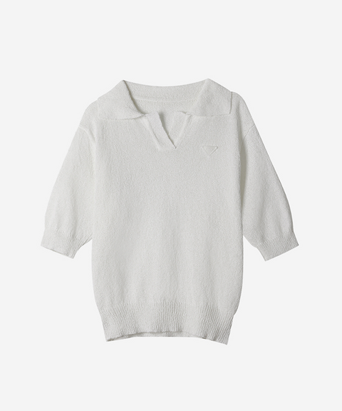 OBER Golf Summer Open Collar Knit - White