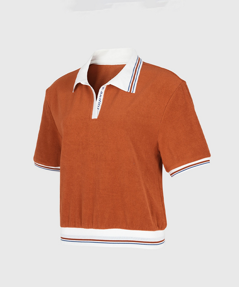 KANDINI Terry Set-up T-shirt - Cinnamon Orange