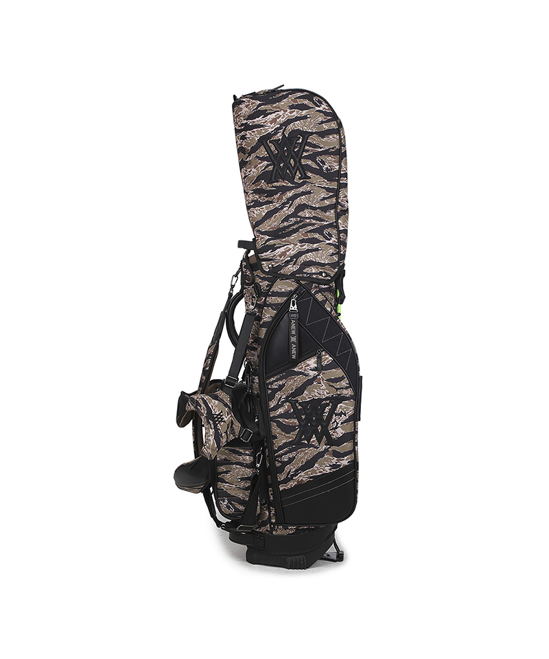Khaki camo pattern stand golf bag, styling view