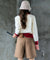 BENECIA 12 Cozy Color Combination Knit - Ivory/Red
