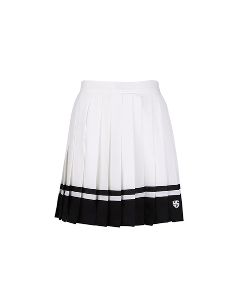HENRY STUART Women's Color Pleated Skirt - White