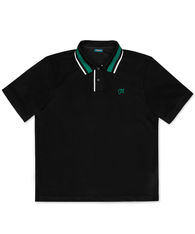 MEASPHERA MEN LOOSE-FIT POLO SHIRT - BLACK