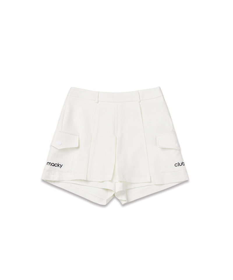 MACKY Golf: Pocket Logo Skirt Pants - White