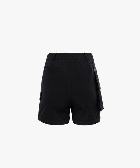CREVE NINE: Multi-Pocket Point Anorak Shorts - Black
