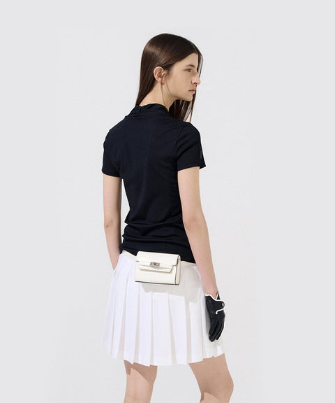 Anell Golf Easy Shawl Collar Top - Black