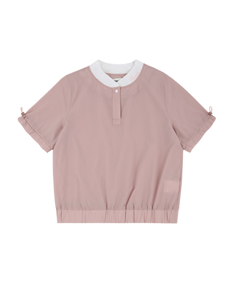 AVEN Shirring Short Sleeve Anorak - Pink