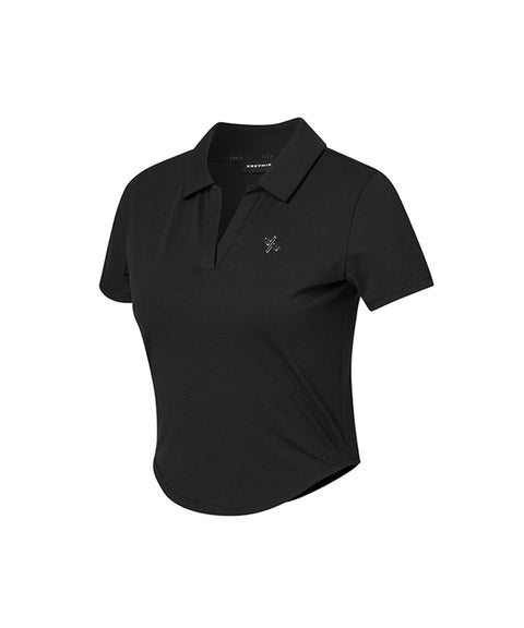 XEXYMIX Golf Ecodex Open Collar Short Sleeve - Black