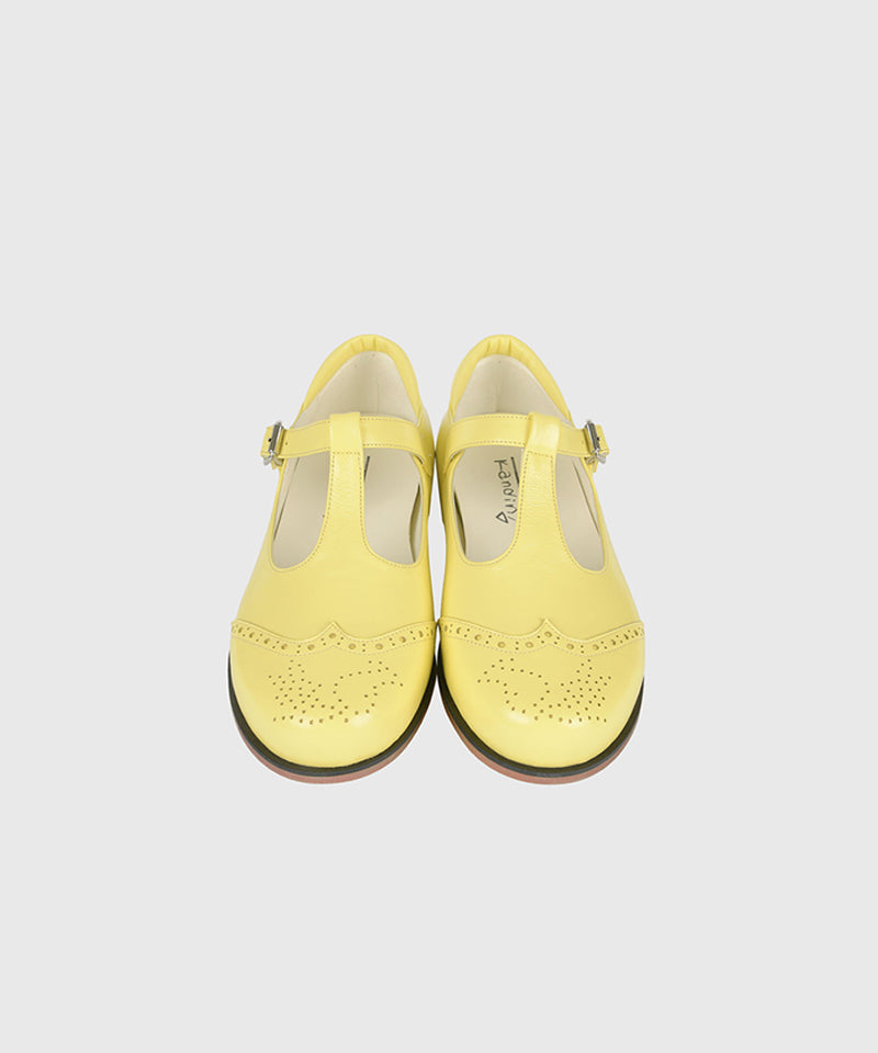 KANDINI T-Strap Maryjane Loafer - Lemon