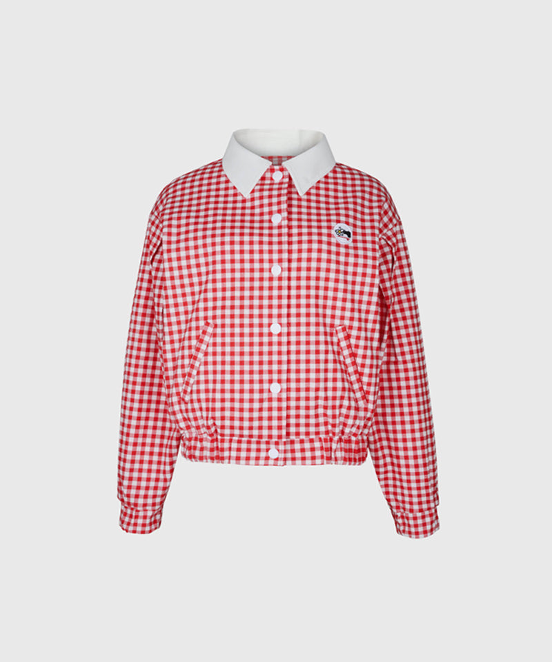KANDINI Gingham Check Jacket - Red