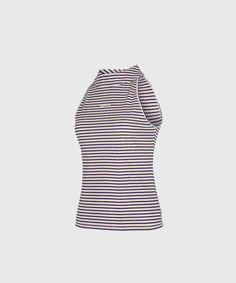 KANDINI New Stripe Halter Tee - Navy