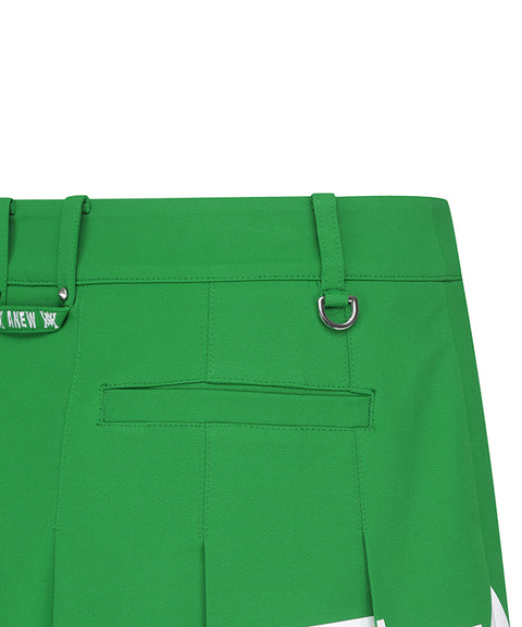 ANEW Golf: Women Big Logo Pleats Middle Long Skirt - Green