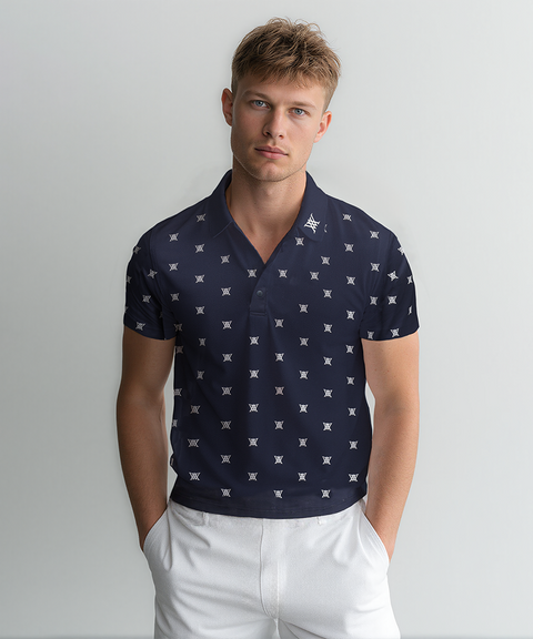 GG Men's Monogram Short Sleeve T-Shirt - Navy