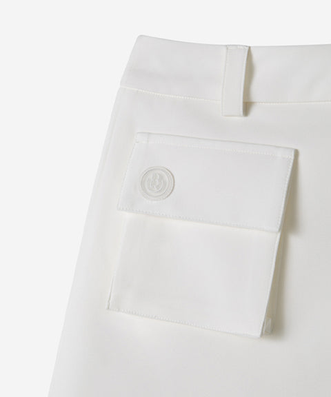 OBER Golf Pocket Pleated Wrap Skirt - White
