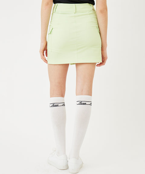 AVEN  Short Slit Cargo Skirt - Lime