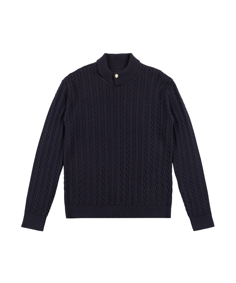 LE SONNET Duke Cable Knit - Navy