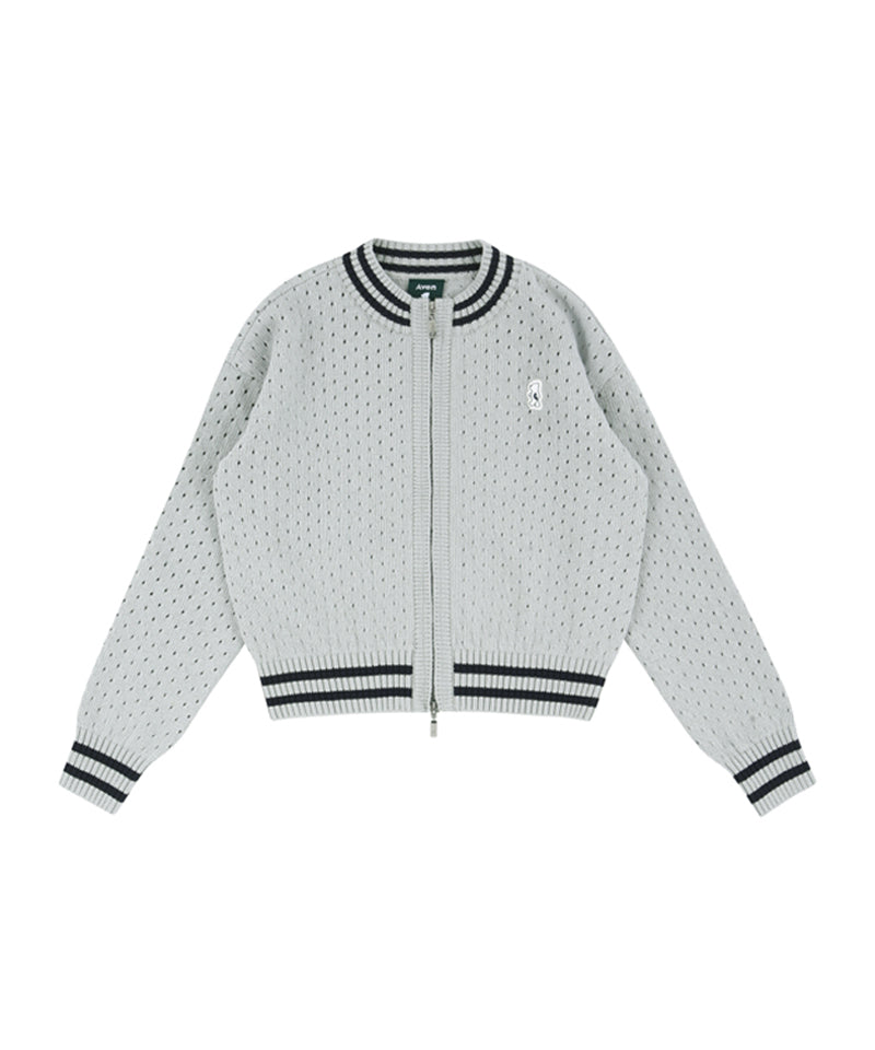 AVEN Two-Way Zip-Up Cardigan - Gray