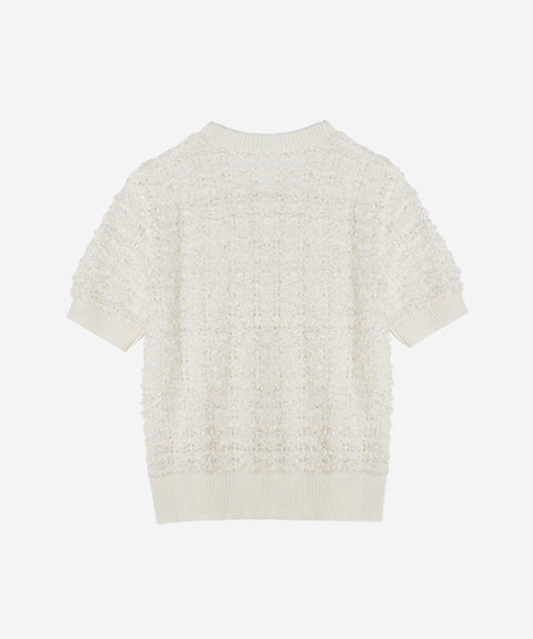 OBER Golf Tweed Wool Knit - Ivory