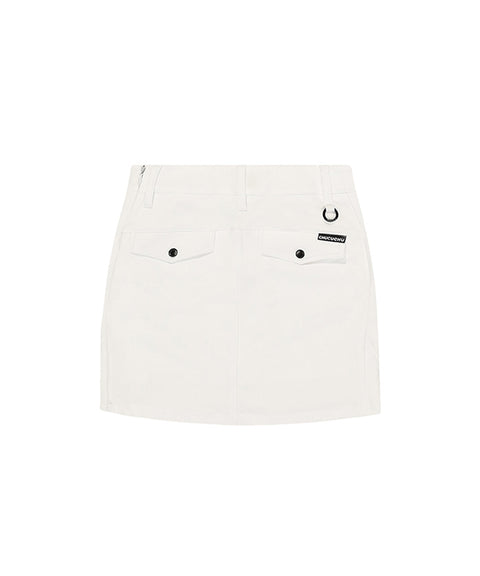 CHUCUCHU Diagonal Slit Skirt - White