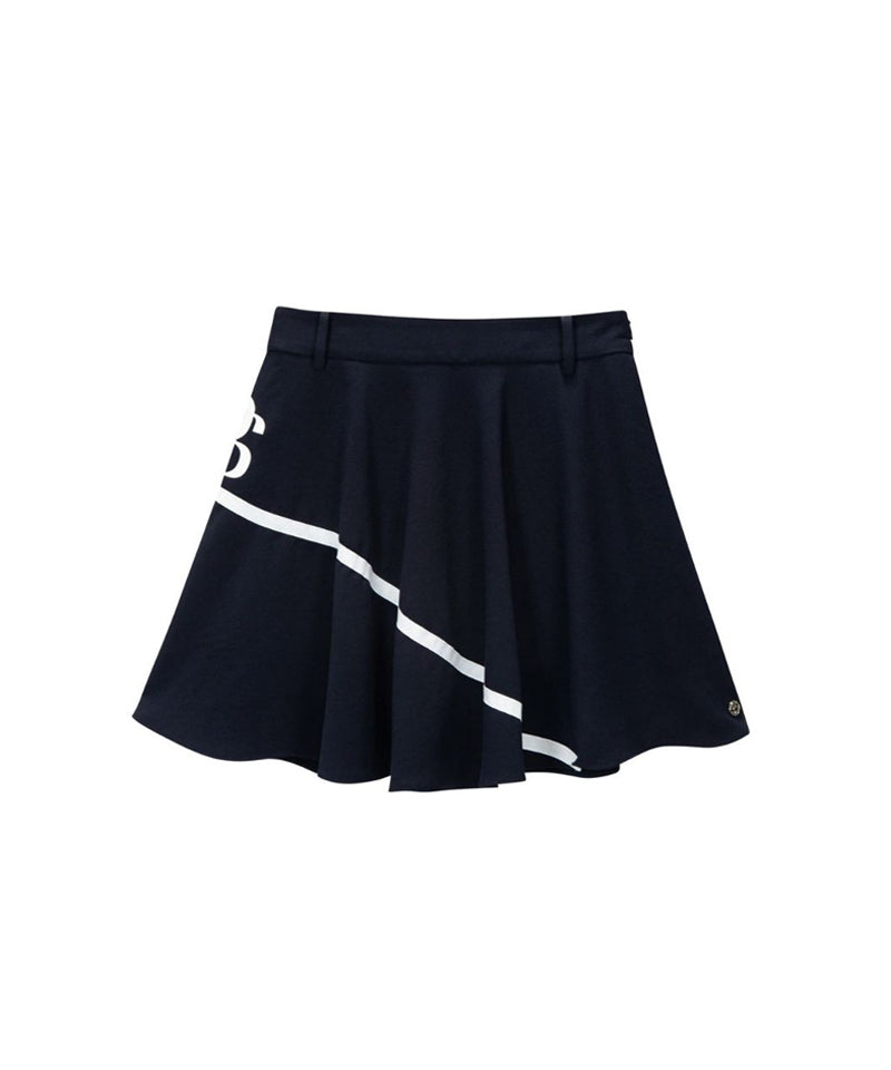POSHERD Signature Ribbon Flare Skirt - Navy