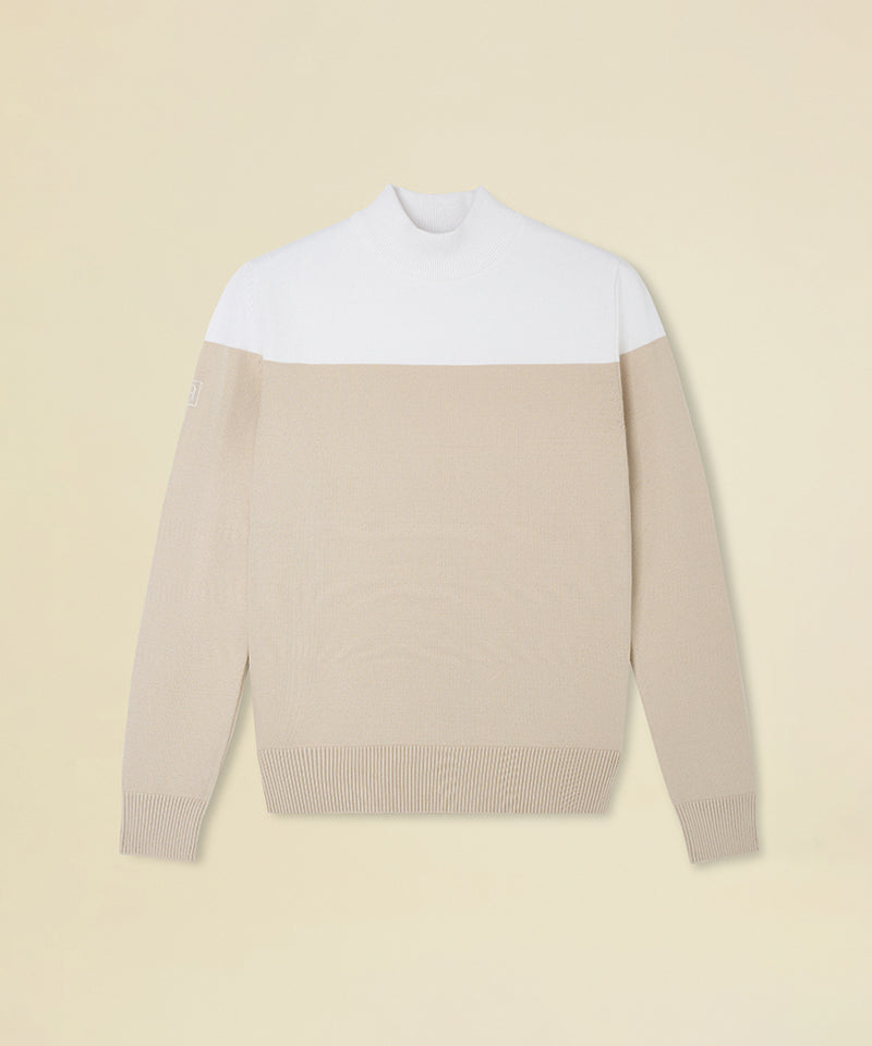 FORDI Color Block Turtleneck Knit - Beige