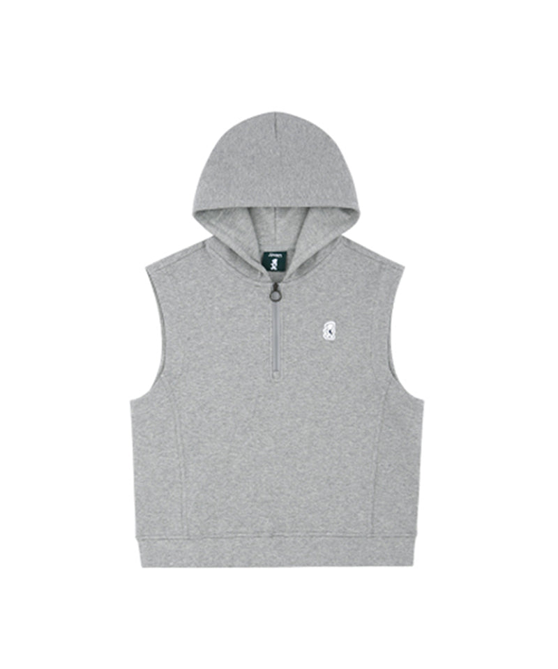 AVEN Hooded Zip-Up Vest - Melange Gray