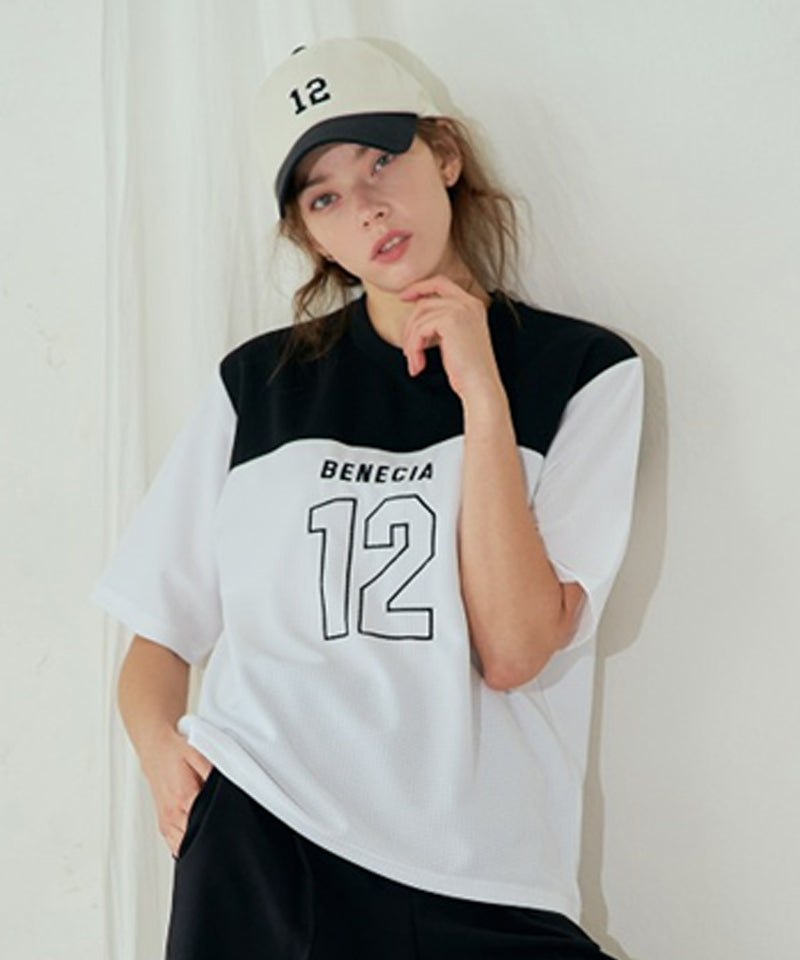 BENECIA 12 Waffle Round Tee - White