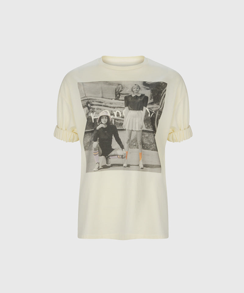 KANDINI Print T-Shirt - Cream