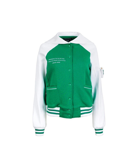 CREVE NINE:  Women's Varsity Jacket - Green