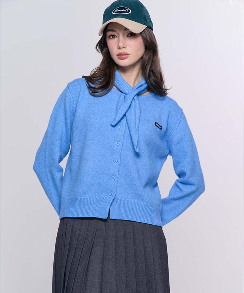 BENECIA 12 Scarf Cardigan - Blue
