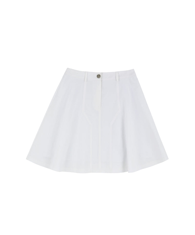 AVEN A-Line Midi Skirt - White