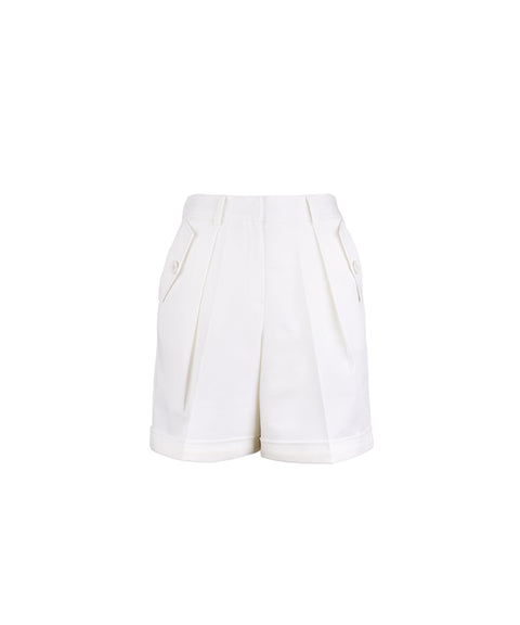 HENRY STUART Women's Bermuda Wide Short Pants - White