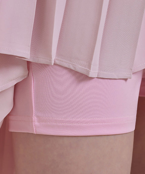 J.Jane Unbalanced Chiffon Pleats Skirt - Pink