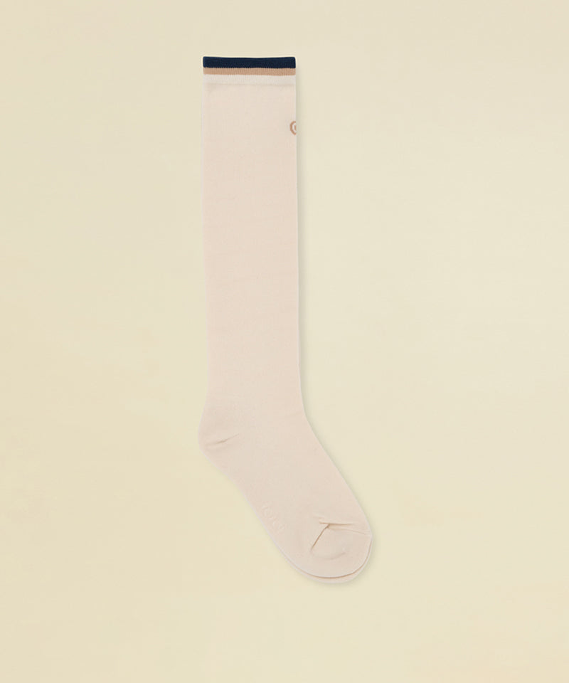 FORDI Line Color Block Knee Socks - Cream