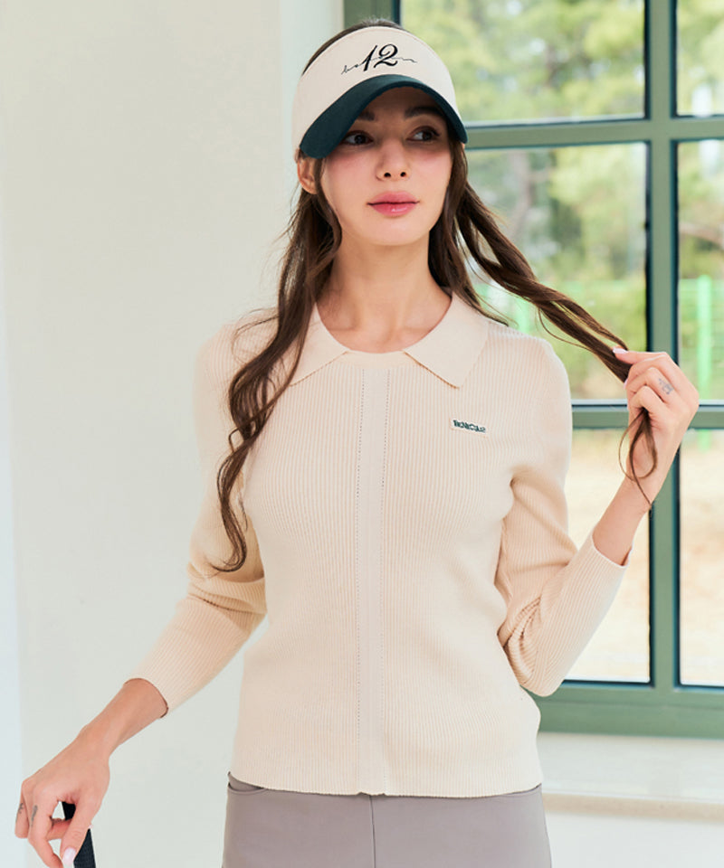 BENECIA 12 Ribbed Knit Collar - Beige