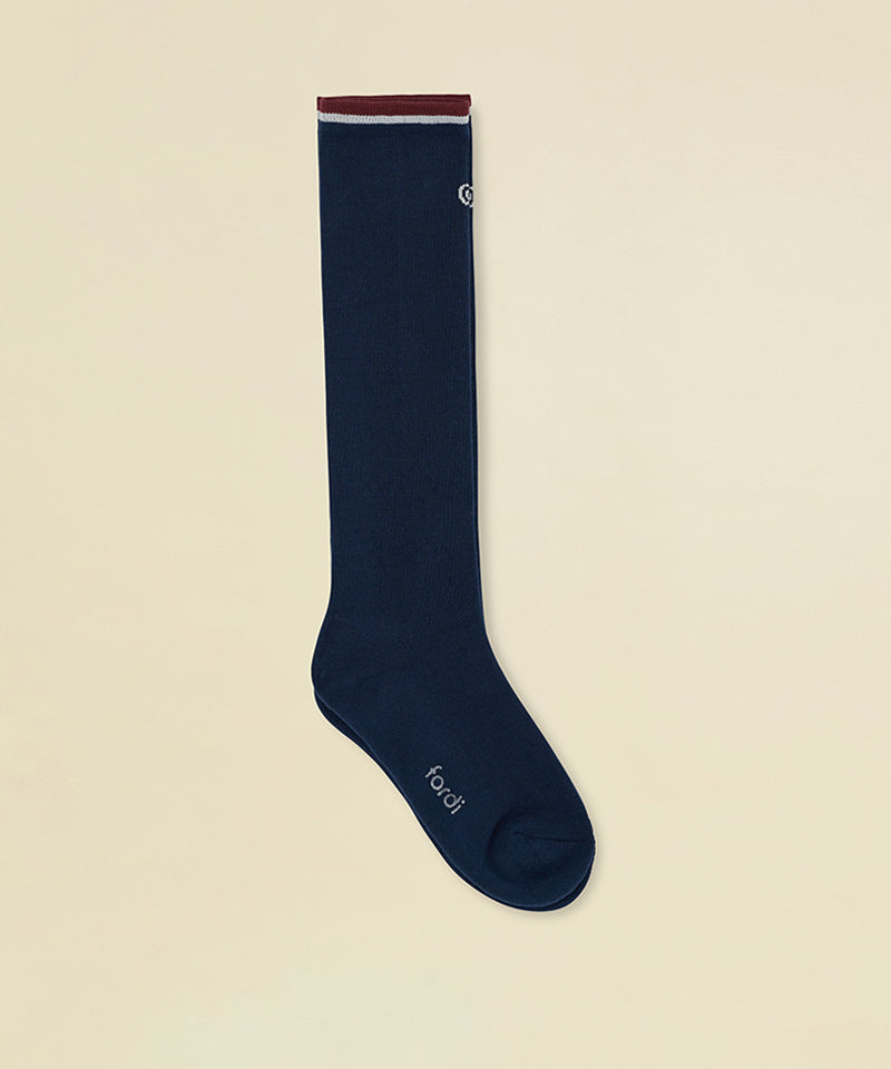 FORDI Line Color Block Knee Socks - Navy