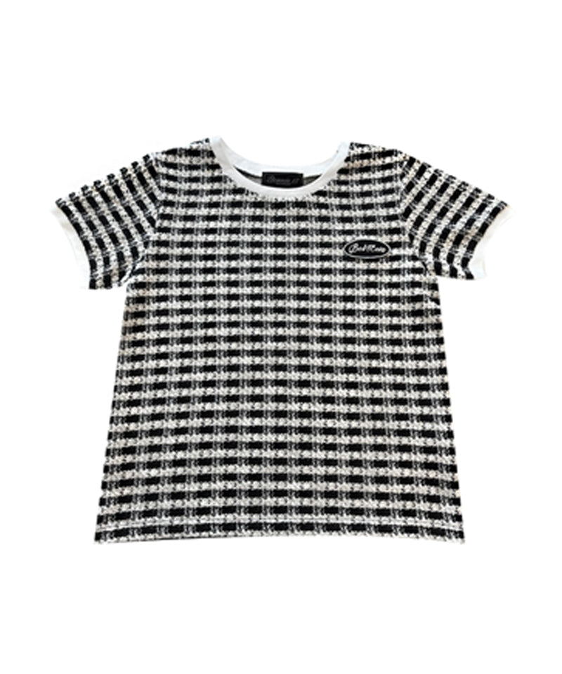 BENECIA 12 Tweed Round neck Top - Black