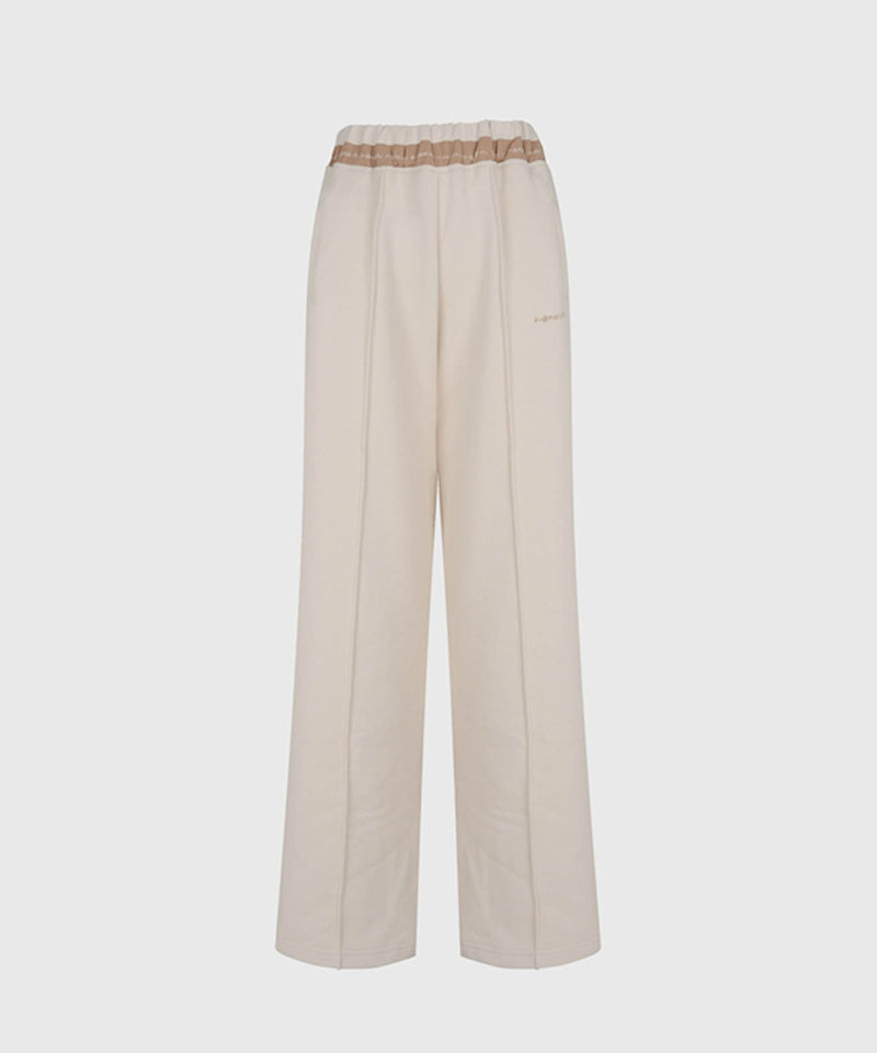 KANDINI Logo Point Sweat Pants - Light Beige
