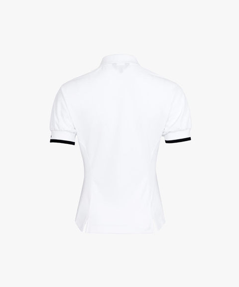 CREVE NINE: Multi Pique Collar T-Shirt - White