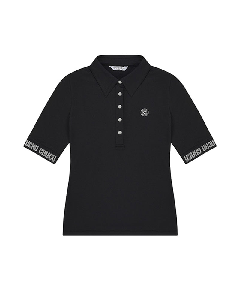 CHUCUCHU Logo Hotpiece Polo T-Shirt - Black