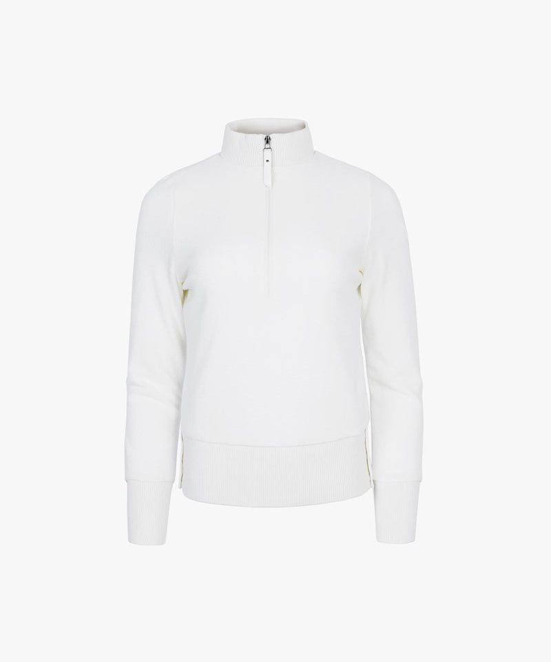 CREVE NINE: Buckle Mix Windbreaker Sweater - Ivory