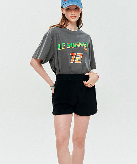 [SAMPLE SALE]LE SONNET Button Shorts - Black