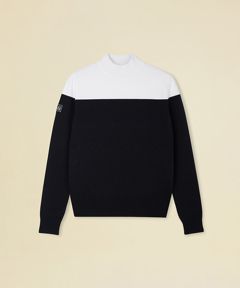 FORDI Color Block Turtleneck Knit - Black